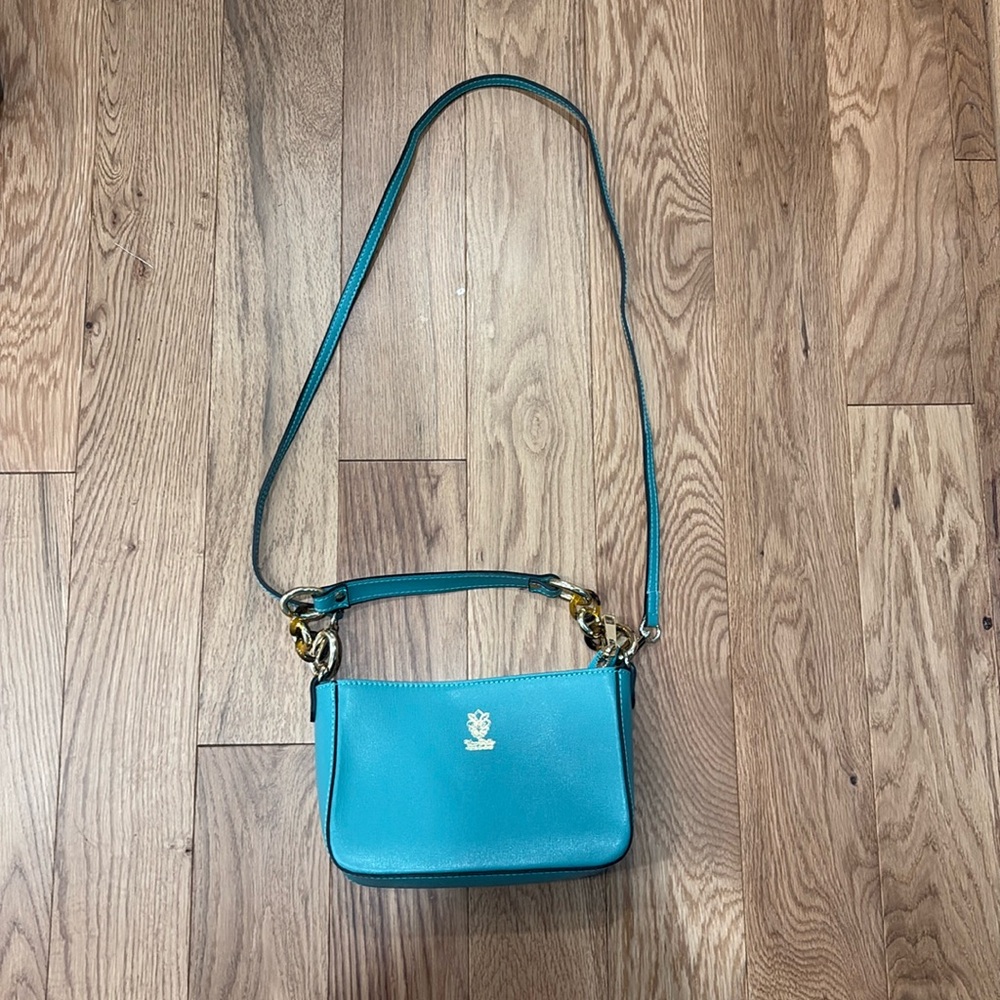 Turquoise Genuine Leather Vera Pelle Purse